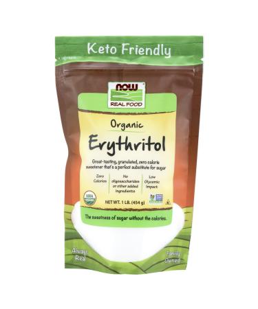Now Foods Real Food Organic Erythritol 1 lb (454 g)