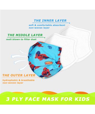 Kids Disposable Face Masks 50PCs 3-Ply with Adjustable Nose Clip - Easter Gift - Black (Non-Medical) - Buy Online on SooperMarket.com