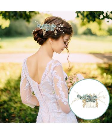 Healeved Crystal Flower Wedding Hair Comb - Hair Combs Hair Accessories for Women Green Bridesmaid Bridal Hair Accessories for Wedding Prom Birthday Party - Hair Accessories Wedding Guest - Buy Online on SooperMarket.com