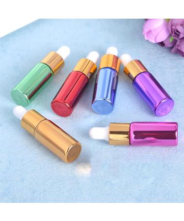 Tianzd 12-Piece 5ml Chrome Green Drip Bottles Set | Glass Pipette & Gold Screw Cap for Perfume & Essential Oils - Buy Online on SooperMarket.com