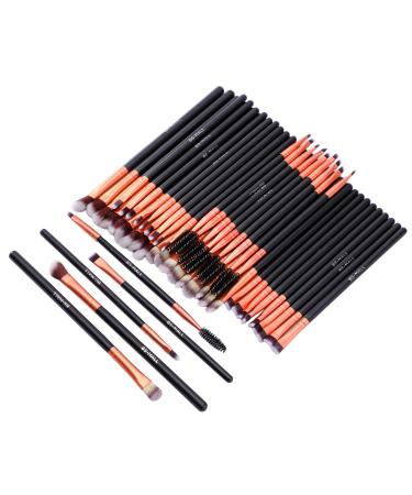 BS-MALL Eye Makeup Brushes 50 pcs Eyeshadow Makeup Brushes Set Soft Synthetic Hairs Wood Handle for Eyeshadow  Eyebrow  Eyeliner  Blending & Concealer