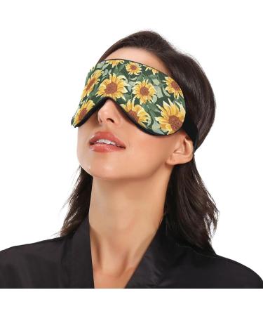Haskirky Light Blocking Eye Mask for Deep Sleep | Breathable & Adjustable | Men and Women | Travel, Yoga, Meditation | Office Goodies | Spring Sunflowers - Buy Online on SooperMarket.com