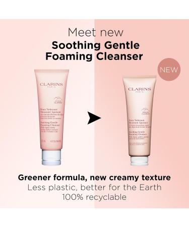 Clarins Soothing Gentle Foaming Face Cleanser - Soap-Free SLS-Free Nourishing Shea Butter | Ideal for Very Dry & Sensitive Skin | 4.2 oz - International Shipping Available - Buy Online on SooperMarket.com