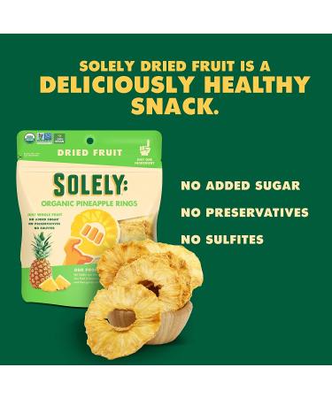 SOLELY Organic Dried Pineapple Rings 3.5oz (Pack of 2) | Vegan, Non-GMO, No Added Sugar | Independent Cuisine - Buy Online on SooperMarket.com