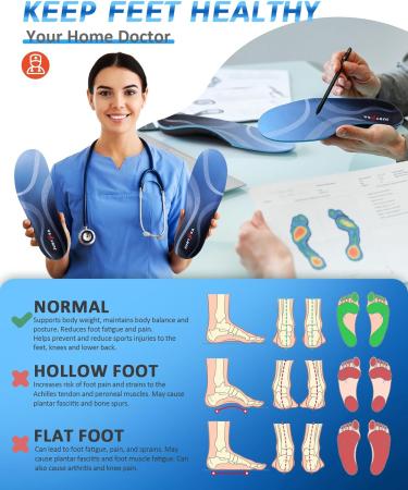 TMANI Arch Support Insoles for Plantar Fasciitis - Orthotic Shoe Inserts for Flat Feet - Heavy Duty Boot Insoles for Men & Women - Size 9-10 (27.5-28.5CM) - Buy Online on SooperMarket.com