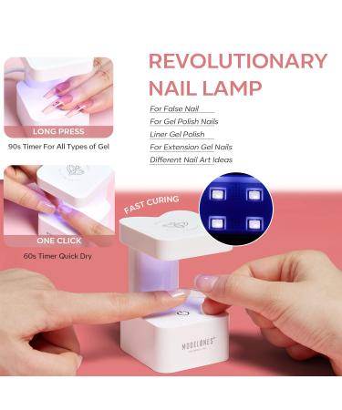 Modelones Gel X Nail Kit with 4-in-1 Nail Glue Gel, 500pcs Half Matte Coffin Nails, and UV LED Nail Lamp - Valentine's Day Gift for Women - Buy Online on SooperMarket.com