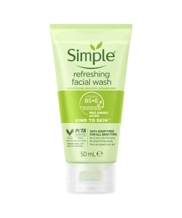 Simple Kind to Skin Refreshing Facial Wash 50ml Unscented 50 ml (Pack of 1)