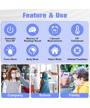 Thermometer for adults Digital Thermometer infrared Forehead thermometer Baby Thermometers with Fever Alarm LCD Screen Accurate Reading and Memory Function non Contact Temperature Thermometer - Buy Online on SooperMarket.com