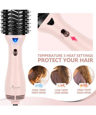 Aima Beauty One Step Hair Dryer Brush Volumizer - Pink | Reduce Frizz & Static | Hair Styling Tools - Buy Online on SooperMarket.com