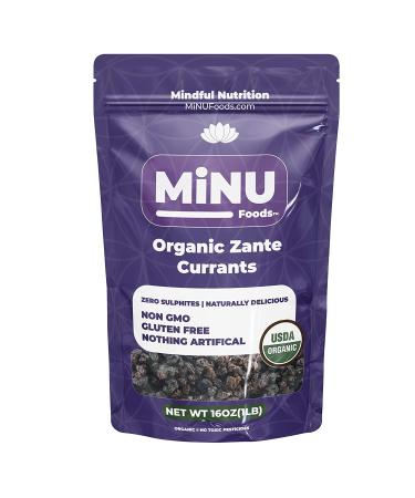 MiNU Organic Raw Zante Black Currants (16 oz) - Paleo Snack | Seedless, No Sulfur, No Added Sugar, Dried Superfood - Raw, Vegan, NonGMO, Gluten Free - Buy Online on SooperMarket.com