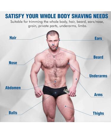 VIKICON Beard Trimmer Men IPX7 Waterproof Grooming Kit w/Case Nose Hair Trimmer Electric Razor Body Shavers Cordless Clippers Shaving Kit for Mustache Face Body Gifts for Men Dad Silver 13 Piece Set - Buy Online on SooperMarket.com