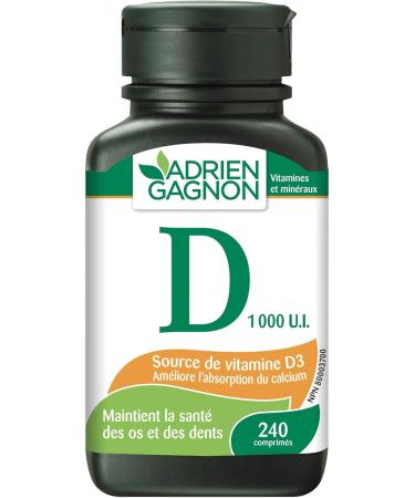 Adrien Gagnon - Vitamin D for Bones and Teeth Support 1000 I.U 240 (200+40 Bonus) Tablets - Buy Online on SooperMarket.com