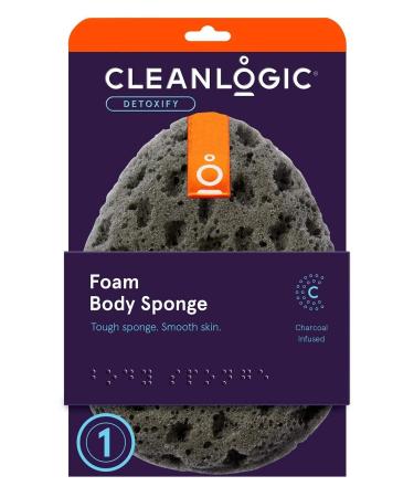 Clean Logic Charcoal Infused Sea Foam Body Sponge (Pack of 3)
