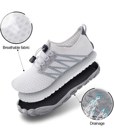 SEEKWAY Water Shoes - Quick-Dry Aqua Sock for Beach, Swim, Hiking - White, Size 8.5 Women/7.5 Men - Buy Online on SooperMarket.com