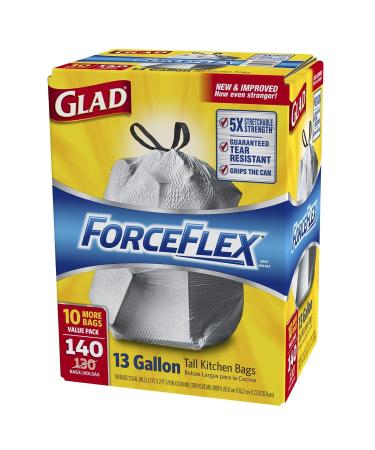 Glad ForceFlex Tall Kitchen Drawstring Trash Bags (13 gal. 140 ct.)