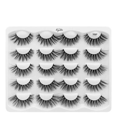 10 Pairs False Eyelashes Long Mink Eyelashes Wispy Lashes Makeup Natural Mink Lashes Fake Eyelash (Y007)