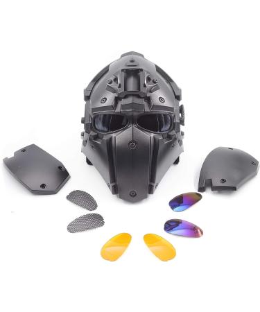 iMeshbean Full Face Protective Mask Helmet with Visor Goggles - Black - Buy Online on SooperMarket.com