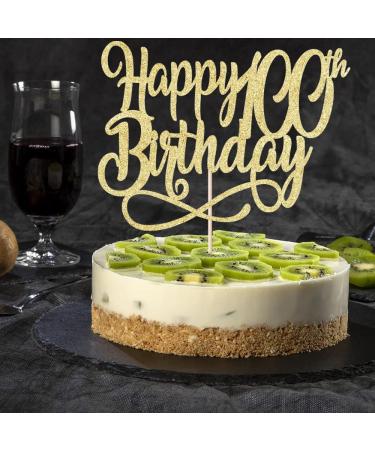 Qertesl Gold Glitter Happy 100th Birthday Cake Topper Cheers to 100 Years happy 100th Birthday Cake Topper 100th Anniversary Cake Topper men and women 100 years old happy birthday Party Decoration Gold100 - Buy Online on SooperMarket.com