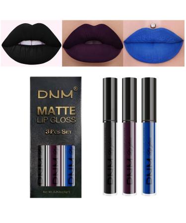 3 Pack Matte Liquid Lipstick Sets Waterproof Long Lasting Velvet Lip Gloss Set Lazy Lipstick Lip Stain Non-Stick Cup Matt Lipsticks Lip Makeup for Women (E)