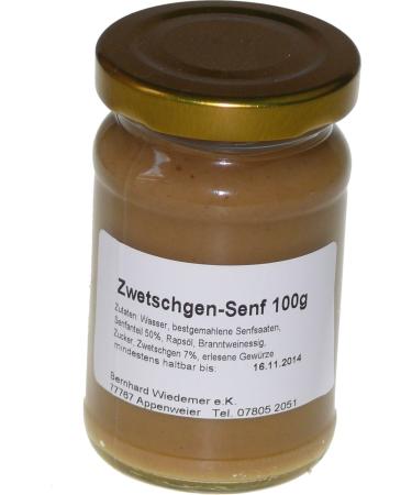 Wiedemer - fruity plum mustard made of fresh preparation with selected natural vegan ingredients - 1 glass of 100g gourmet mustard for bread sauce cheese meat fondue and much more.