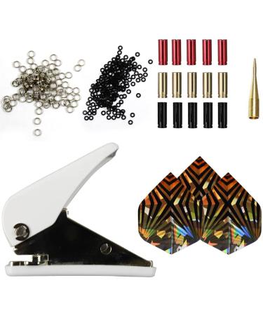 Scott Edward Dart Flight Accessory Set, Dart Flights Puncher Tool, Aluminum Flights Sleeves,Dart Flight Protectors, Metal Dart Shaft Rubber O Ring,Plastic Dart Dart Accessory Kit