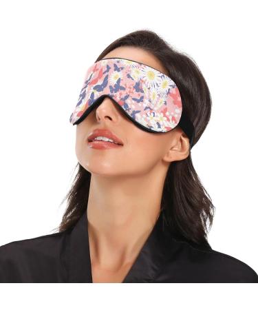 Hasikirky Light Blocking Eye Mask - Breathable & Adjustable for Men and Women | Perfect for Travel, Yoga, Meditation, Office, Deep Sleep - Butterfly Daisy Design - Buy Online on SooperMarket.com
