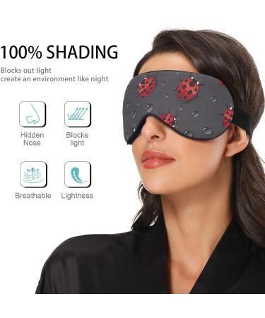 Haskirky Light Blocking Eye Mask - Breathable & Adjustable for Men and Women | Ideal for Travel, Yoga, Meditation, Office, and Deep Sleep - Ladybugs Design - Buy Online on SooperMarket.com
