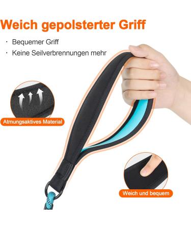 Shop Aystkniet Bungee Tow Leash for Dogs - 30m Shock-Absorbing Dog Leash with Padded Handle & Lockable Hook - Perfect for Medium & Large Dogs - Blue - Buy Online on SooperMarket.com