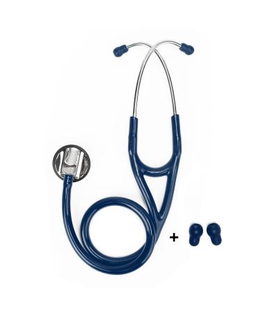 eSteth eSteth Cardiology Stethoscope - Ultra Sensitive Professional and Broad Single Head Diaphragn - Extra Ear Tips - 30" Flexible Tubing Navy Blue