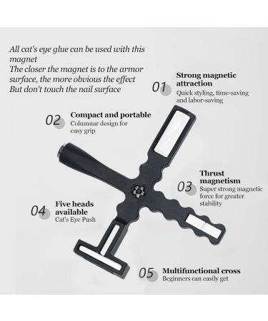 Virtcooy Cat Eye Magnet Tool | Magnetic Nails Polish Wand - Nail Design Tools Professional Cat Eye Stick for Salon Manicure Black - Buy Online on SooperMarket.com