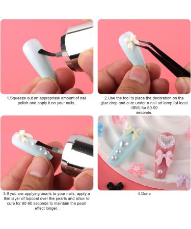 500pcs 3D Nail Charms Assorted Color Multi Shapes Mix Bow Nail Charms Cute Pearl Heart Star Moon Bowknot Rhinestones Gems Nail Decorations with Pickup Tool for Women Girls Nail DIY Accessories - Buy Online on SooperMarket.com
