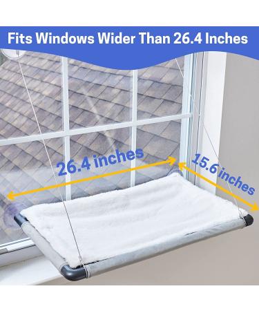 Hanging Window Cat Hammock - Suction Cup Mounted Perch for Indoor Cats | 26.4 x 15.6 Inches - Buy Online on SooperMarket.com