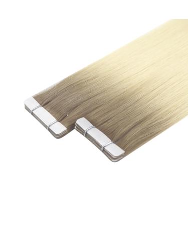 Youngsee Ombre Real Hair Tape Extensions - 45cm Light Brown to Blonde Virgin Smooth Weft 5pcs #R8T60 - Buy Online on SooperMarket.com