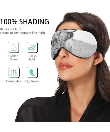 Haskirky Light Blocking Eye Mask for Men and Women | Adjustable & Breathable | Perfect for Travel, Yoga, Meditation, and Office Deep Sleep | Comfortable & Smooth | Highland Cow Design - Buy Online on SooperMarket.com