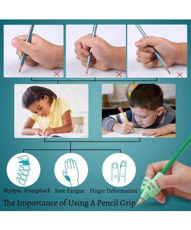 DMFly Pencil Handles for Kids - Handwriting Assistance & Posture Correction | Hollow Ventilation Design 3E Blue & Blue Orange Grip Set - Buy Online on SooperMarket.com