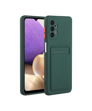 Tivenfezk Nadoli Silicone Case for Samsung Galaxy A23 4G/5G Ultra Thin Shockproof Scratch-Resistant Wallet Soft TPU Protective Case Cell Phone Case with Credit Card Holder Samsung Galaxy A23 4G/5G Dark Green