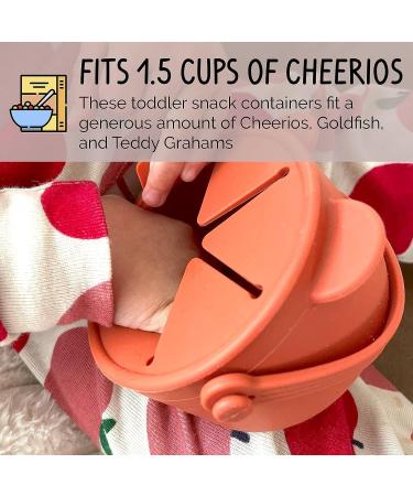 MYINNI Penguinni Spill Proof Snack Cup for Toddlers - Travel-Friendly with Lid | No Spill Snack Catcher with Bucket Handle | Octopus Orange - Buy Online on SooperMarket.com