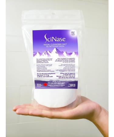 SciNase Nasal Cleansing Salt 12 oz Made in Canada Makes 200+ cups of saline - Use with SciNase Nasal Rinse Bottle - Buy Online on SooperMarket.com