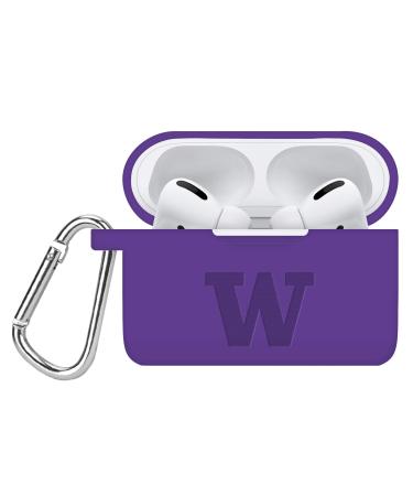 AFFINITY BANDS Washington Huskies Engraved Silicone Case Cover Compatible with Apple AirPods Pro (Purple)