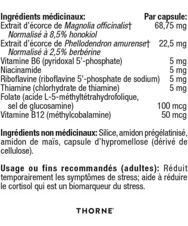 Thorne Research - Relora Plus - Proprietary Blend of Plant Extracts with B Vitamins - Helps Reduce Stress-Related Eating - 60 Capsules - Buy Online on SooperMarket.com