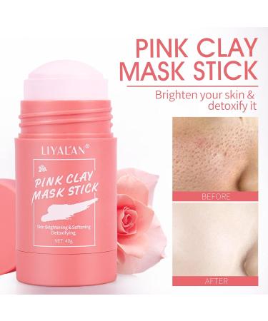 Liyalan Green Tea & Rose Mask Stick Duo - Deep Cleanse, Blackhead Remover, Skin Brightening, Pore Cleansing - Buy Online on SooperMarket.com