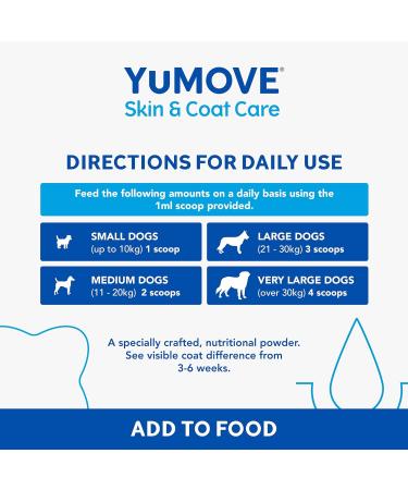 YuMOVE Skin & Coat Care Boost | Previously YuDERM Boost | Nutritional Supplement for Dogs Coat Skin and Nails | 180 scoops | Packaging may vary 91 g (Pack of 1) - Buy Online on SooperMarket.com