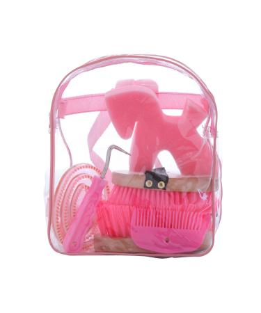 Kerbl Pink Transparent Grooming Backpack for Horses | Complete Horse Care Set & Tools - Model 321358 - Buy Online on SooperMarket.com
