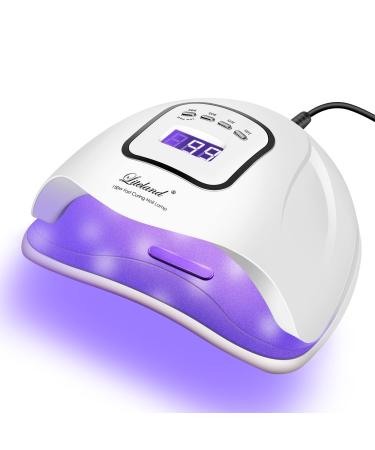 UV Gel Nail Lamp,150W UV Nail Dryer LED Light for Gel Polish-4 Timers Professional Nail Art Accessories,Curing Gel Toe Nails (White)