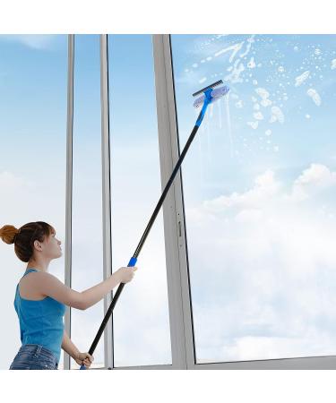 VITEVER Professional Window Squeegee Cleaner Tool with Extension Pole - 2-in-1 Scrubber Cleaning Kit - Buy Online on SooperMarket.com