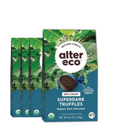 Alter Eco | SuperDark Chocolate Truffles | Pure Dark Cocoa, Fair Trade, Organic, Non-GMO, Gluten Free | 40 Truffles 40 Count (Pack of 1)