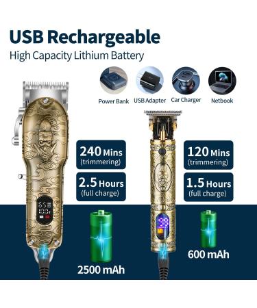 Vsmooth Professional Zero Gapped Hair Clippers for Men - Cordless Barber Clippers Electric Grooming Kit in Gold - Buy Online on SooperMarket.com
