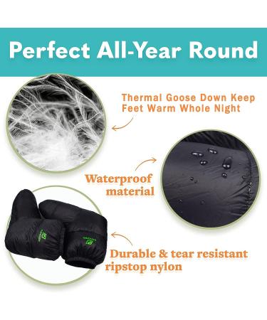 RANDDER Down Booties - Ultralight Warm Socks for Camp Backpacking - Cozy Sleeping Bag Slippers for Men & Women - Black Large - Buy Online on SooperMarket.com