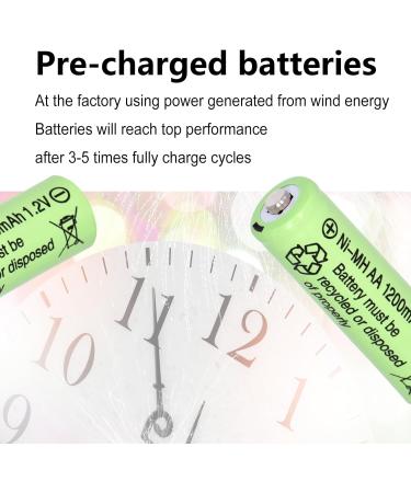 Ni-MH Rechargeable AA Batteries 1.2V 1200mAh - High Capacity for Solar Lights Mouse & Keyboard (Pack of 12 - Buy Online on SooperMarket.com