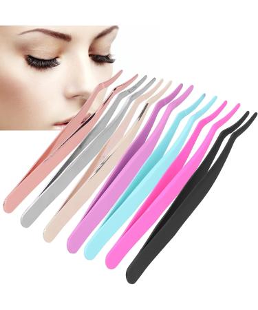 Professional Rose Gold Eyelash Extension Tweezers - Curved Stainless Steel for Mega Volume & Precise Application - Buy Online on SooperMarket.com